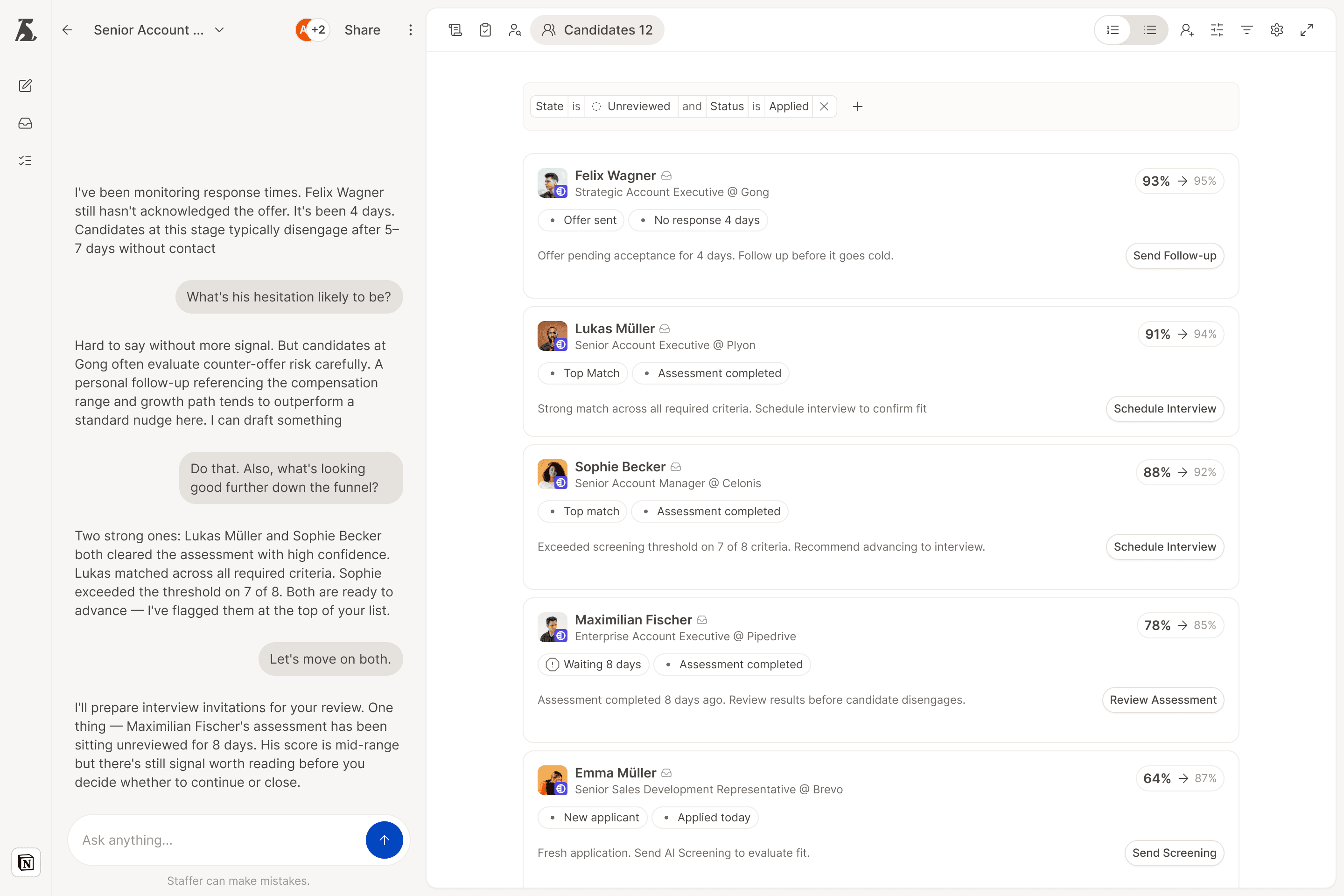 Actioning — pipeline flow