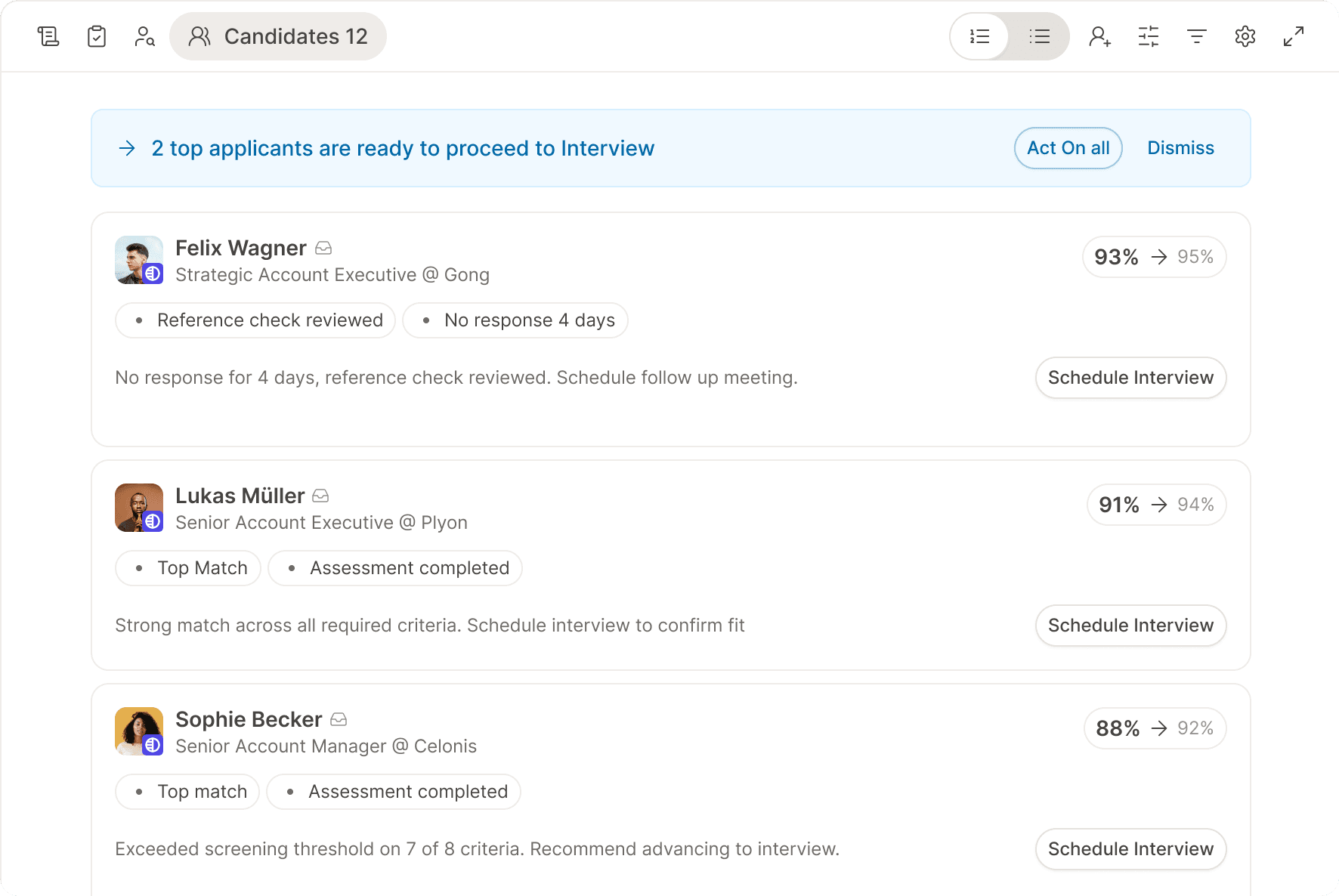 Actioning — recommended next