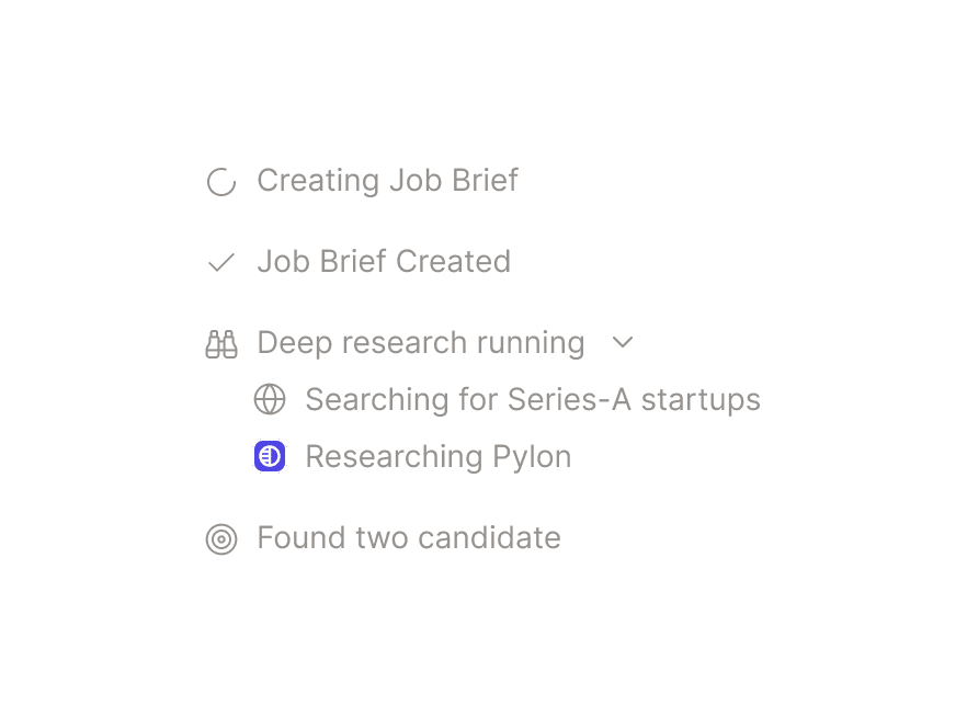 Agent — multi-step action progress