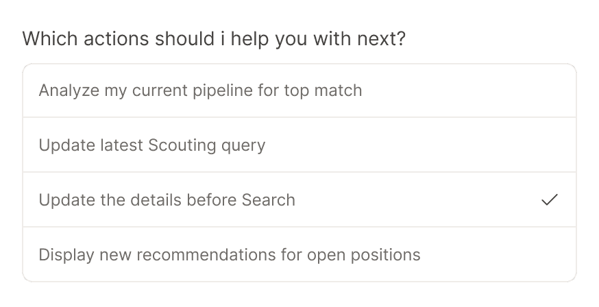 Agent — recommended next actions
